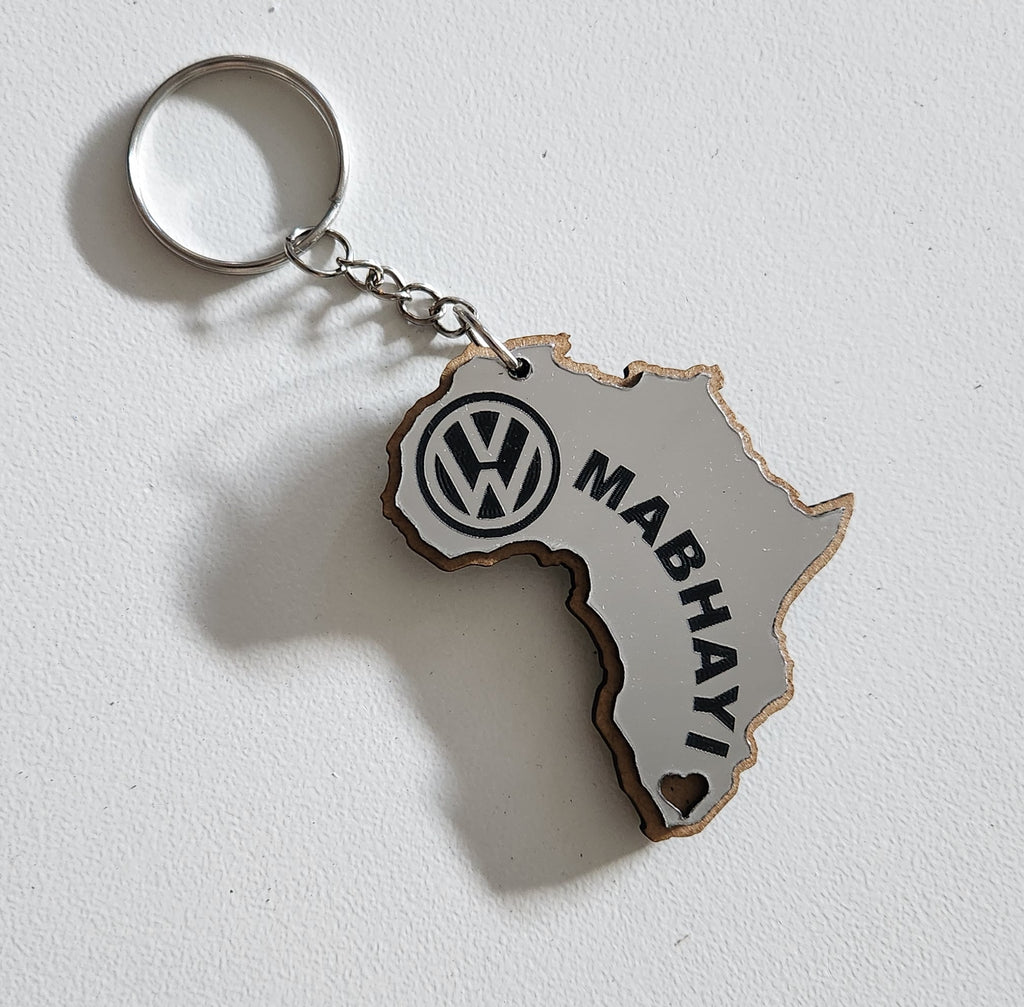Africa-shaped keychains