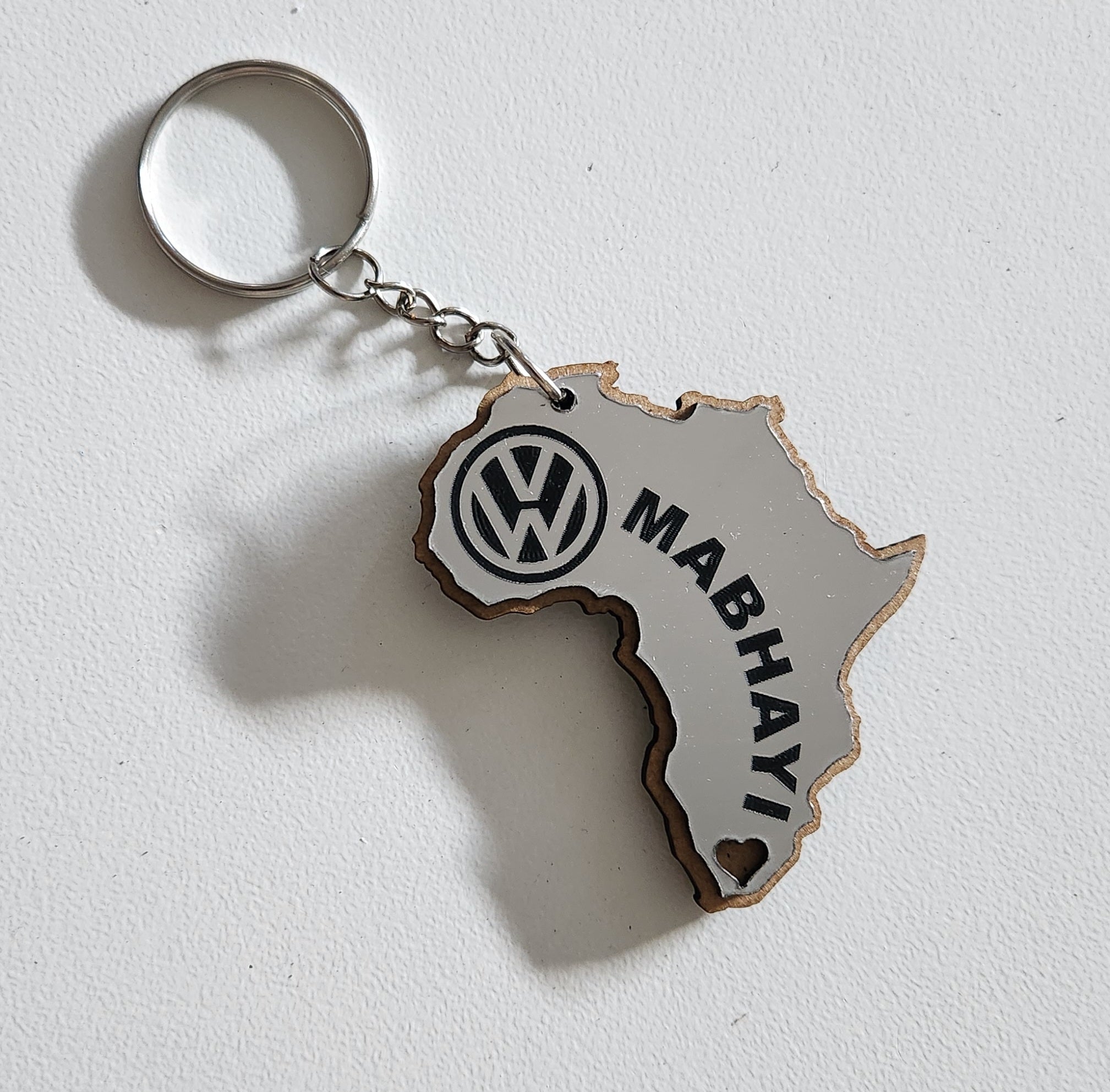Africa-shaped keychains