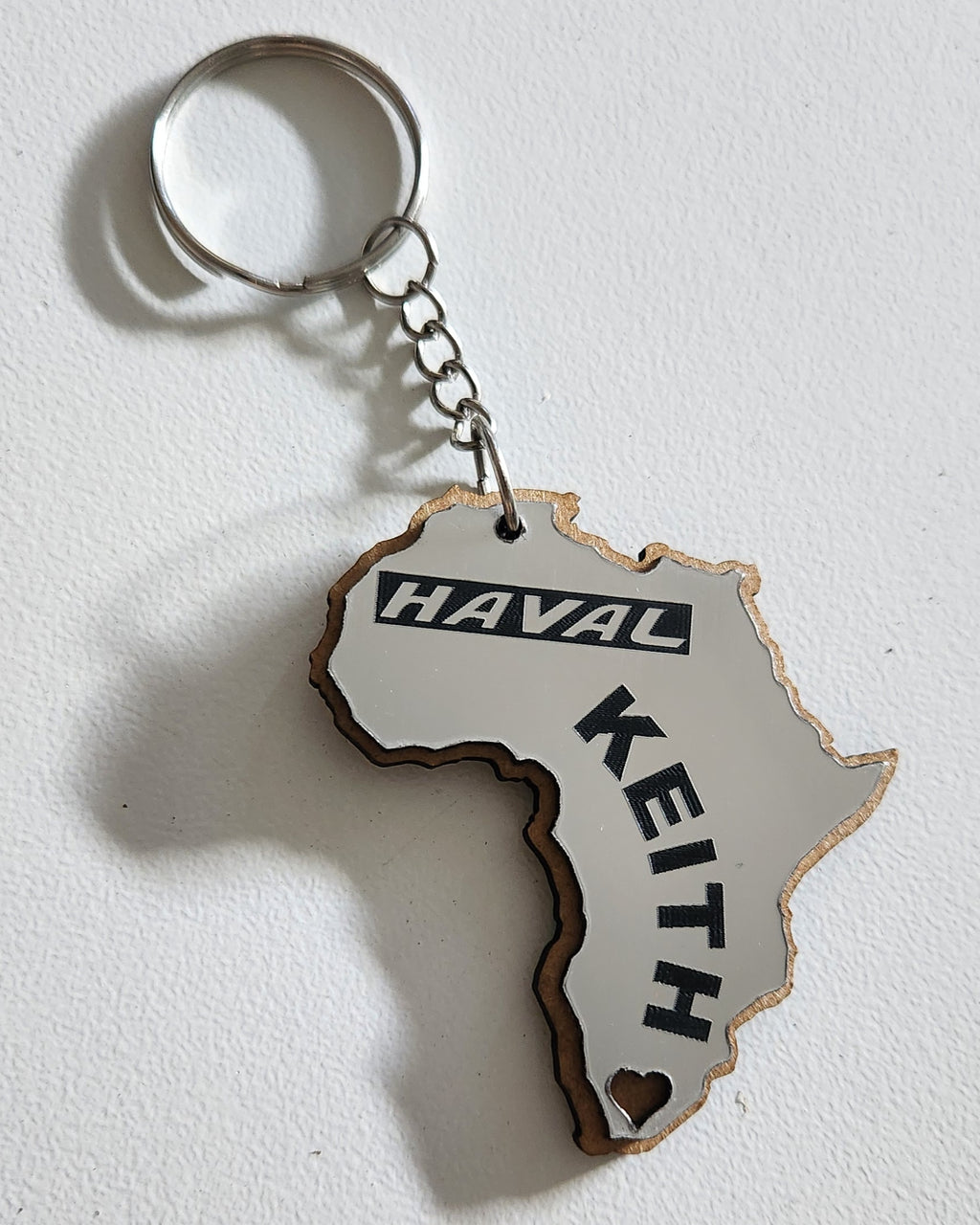 Africa-shaped keychains