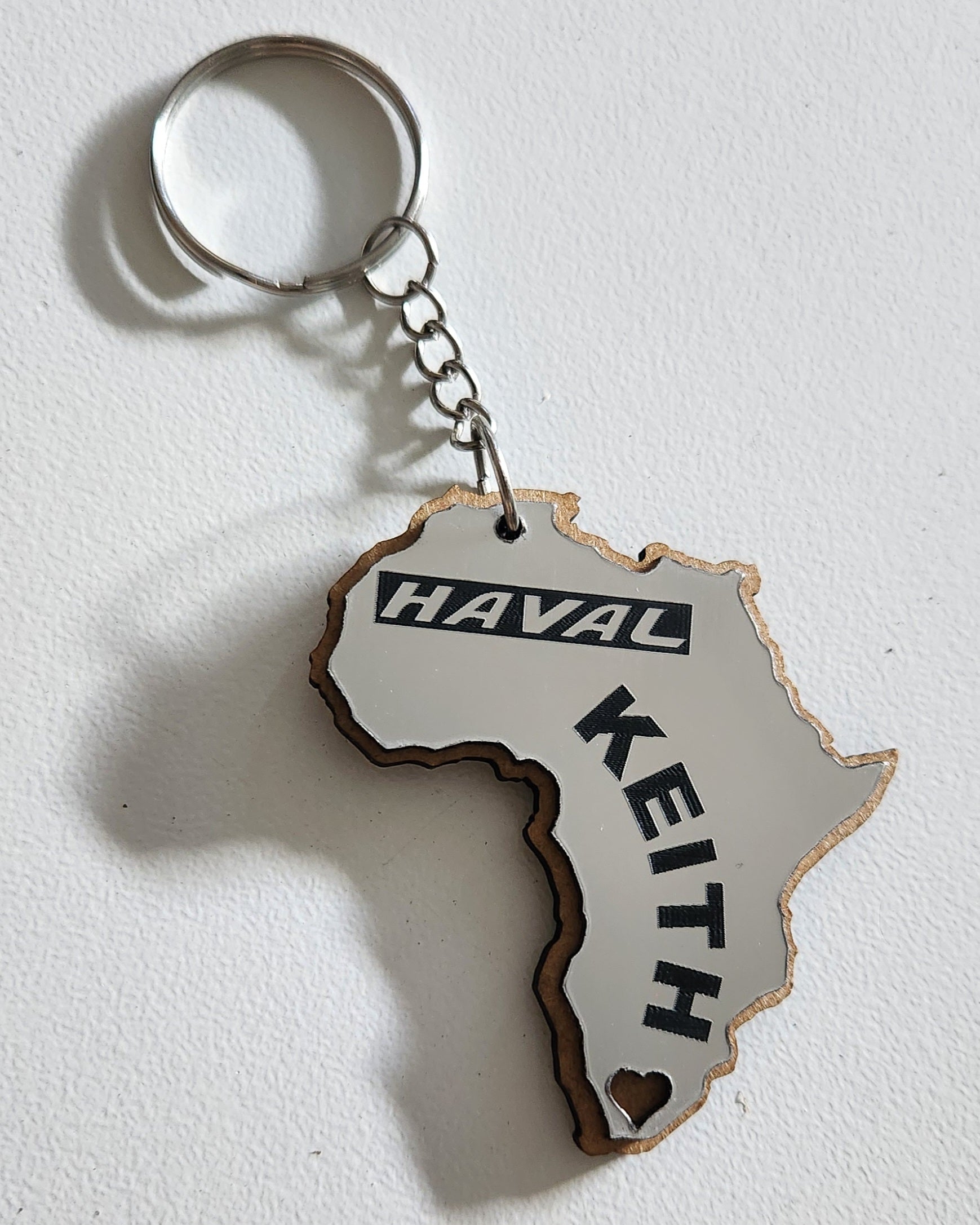 Africa-shaped keychains