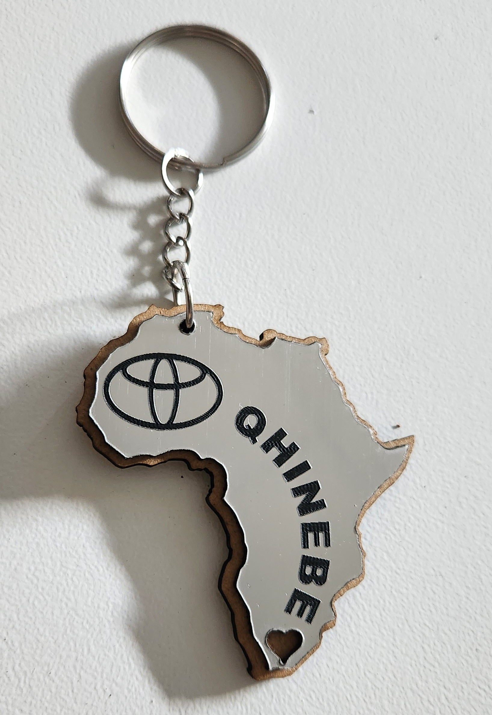 Africa-shaped keychains