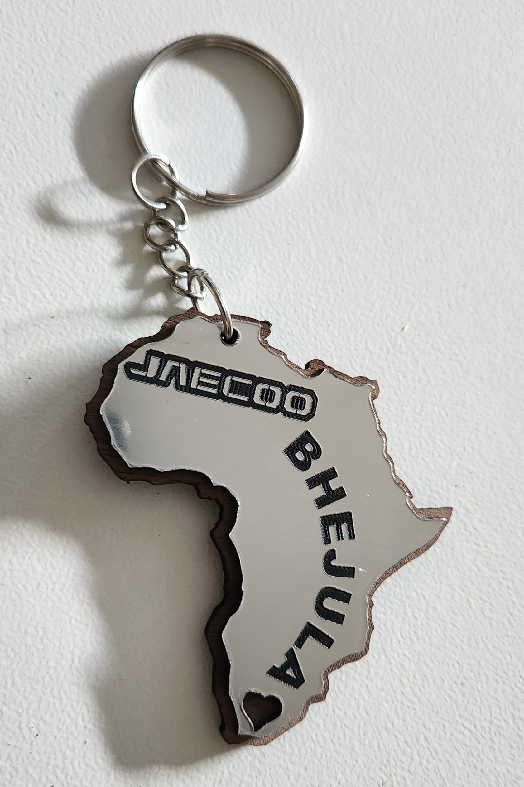 Africa-shaped keychains