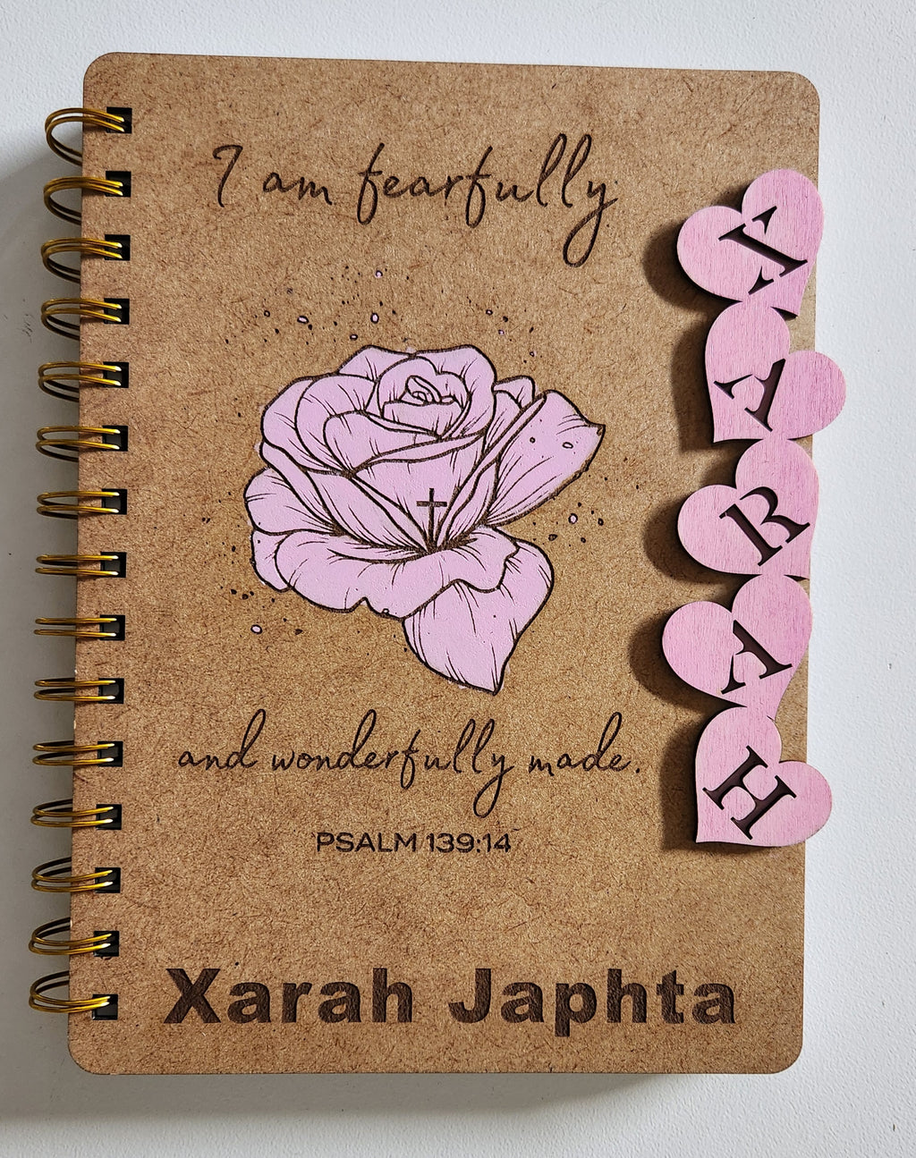 Custom 3D wooden Notebook Cover