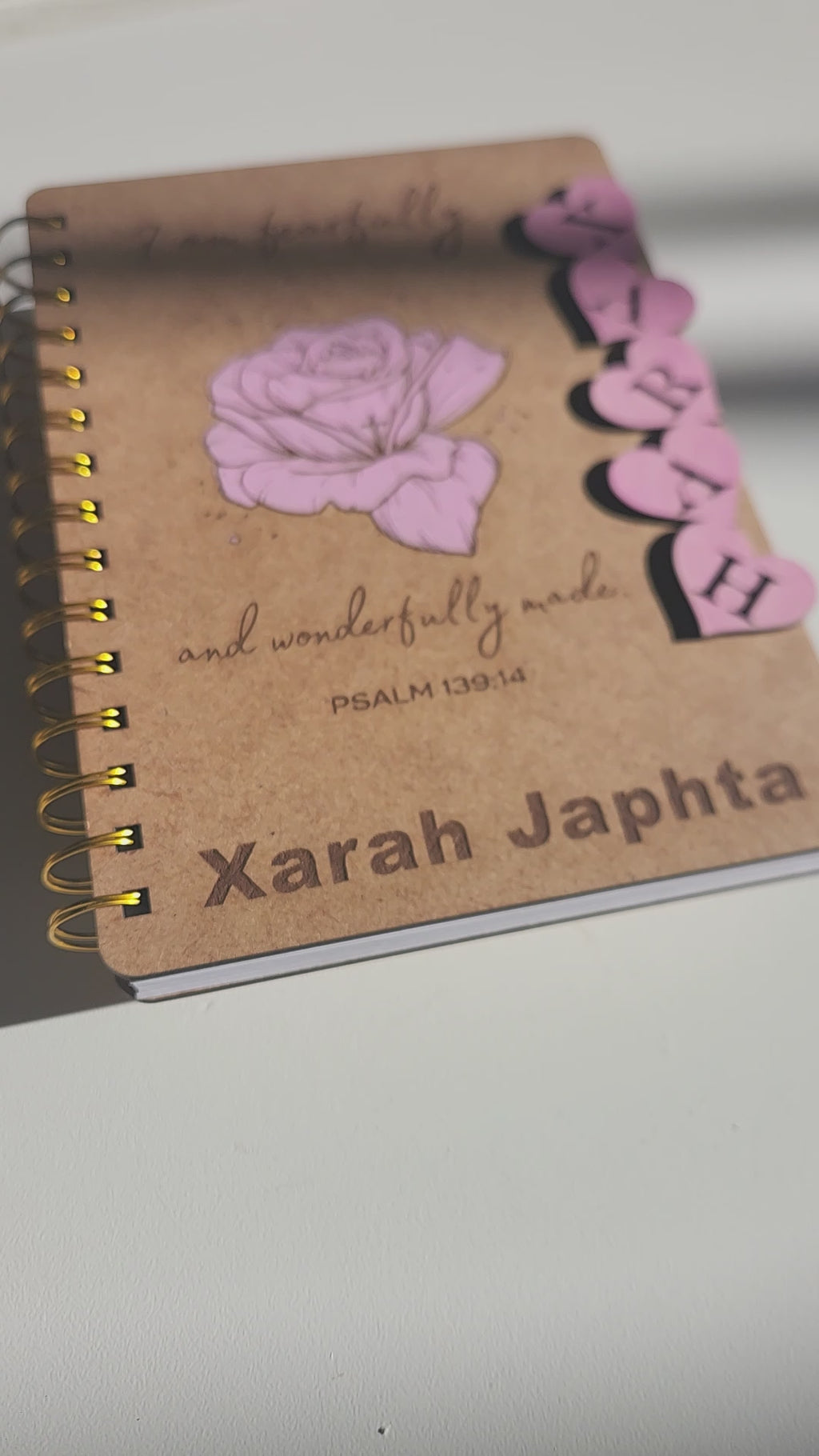 Custom 3D wooden Notebook Cover