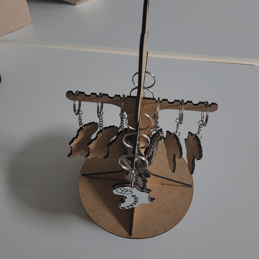 Africa-shaped keychains